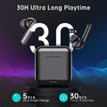 Wireless Earbuds, Bluetooth 5.1 Earbuds Noise Cancelling Wireless Headphones, Deep Bass with Type C Charging Case Waterproof Built-In Mic Headset for Iphone Android Black